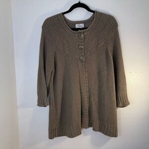 Oh Baby Maternity 3 Button Cardigan Size L Brownish Taupe